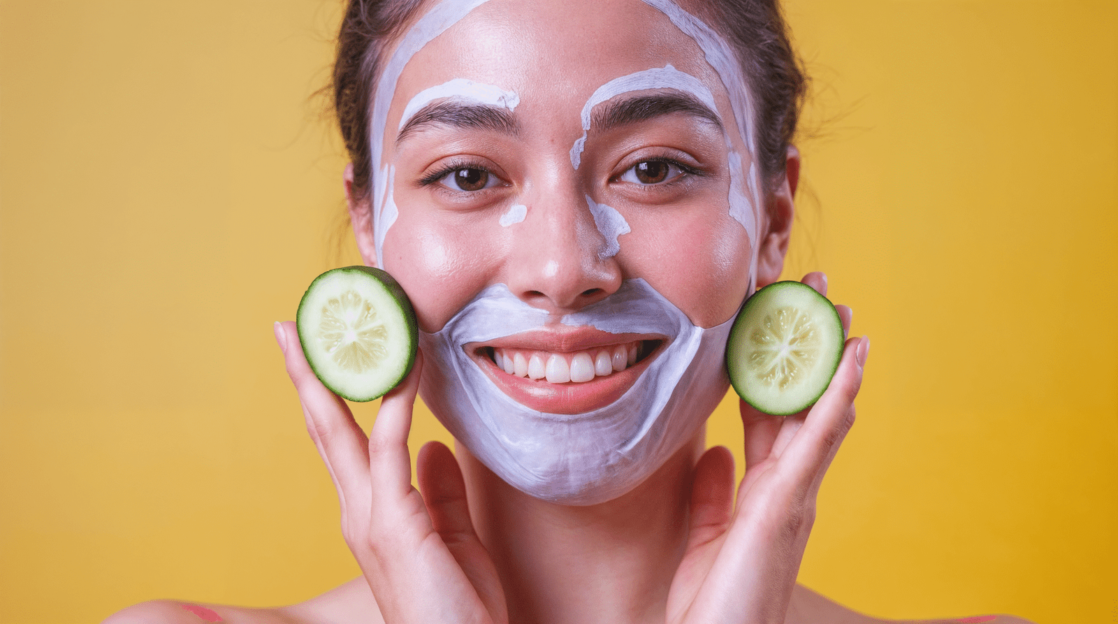 ماسك الوجه بالخيار على امرأة